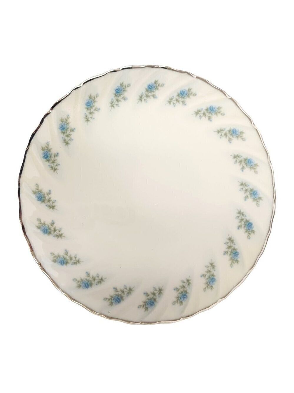 Lenox Rosedale 6.25" Dessert Plate - Excellent!- Blue Rose  Design Silver Trim V